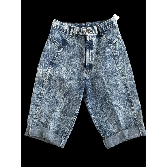90s Chic Denim Capri Shorts Sz 11 Jrs USA Made Acid Wash NWT Old Stock - Picture 6 of 9